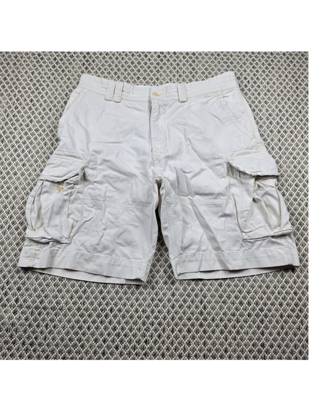 Polo Ralph Lauren Cargo Shorts Men’s 35 Off White Cotton Utility Military